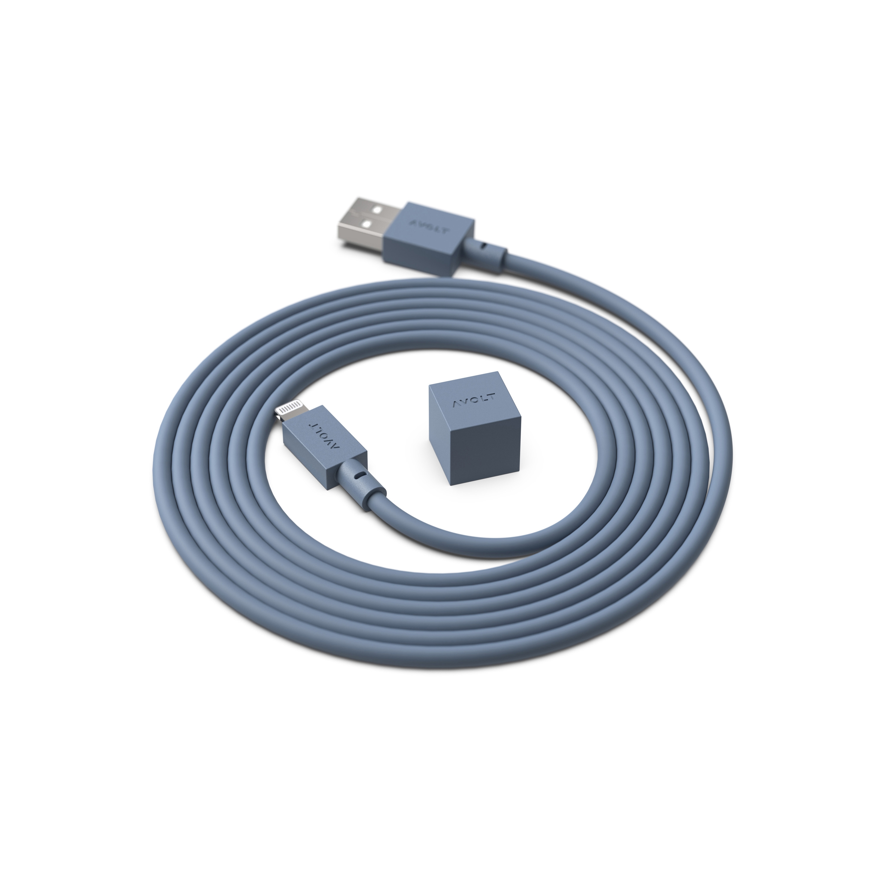 CABLE 1 USB A to Lightning Silicone MFi charging cable, 1.8m - OCEAN BLUE