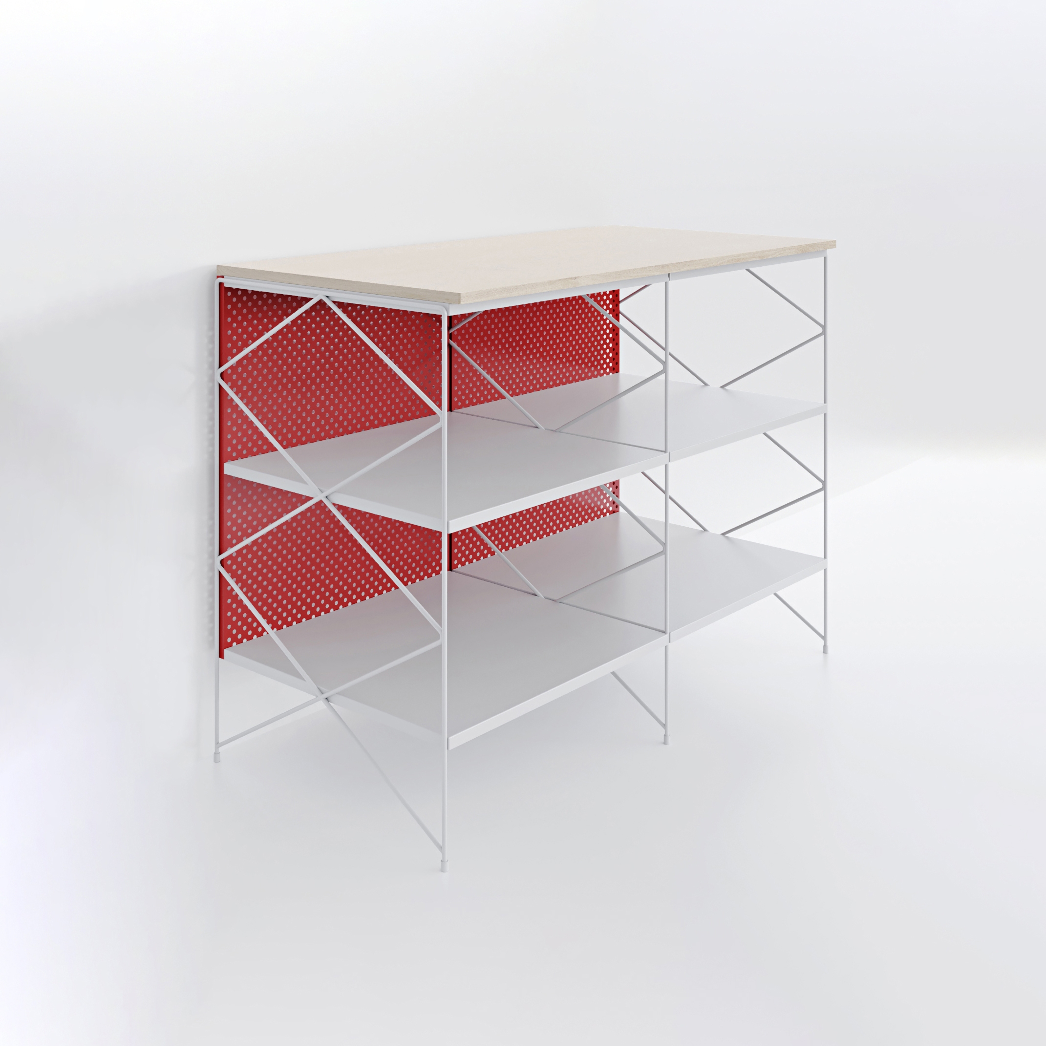 Kitchen Cabinet #1610 | Red