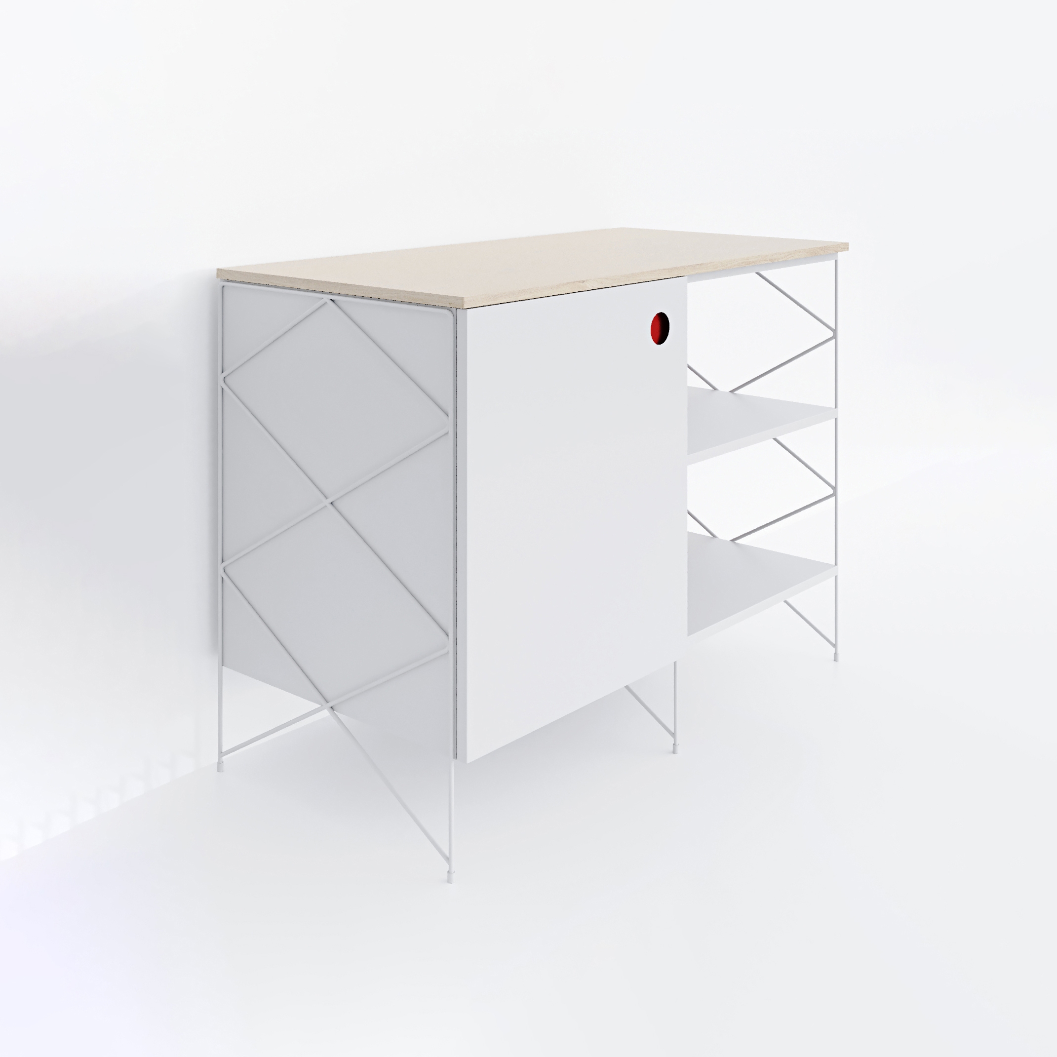 Kitchen Cabinet #1611 | Red