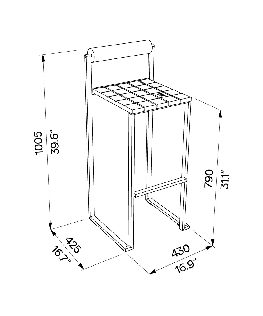 Egoé - Bar chair with the backrest Bistrot