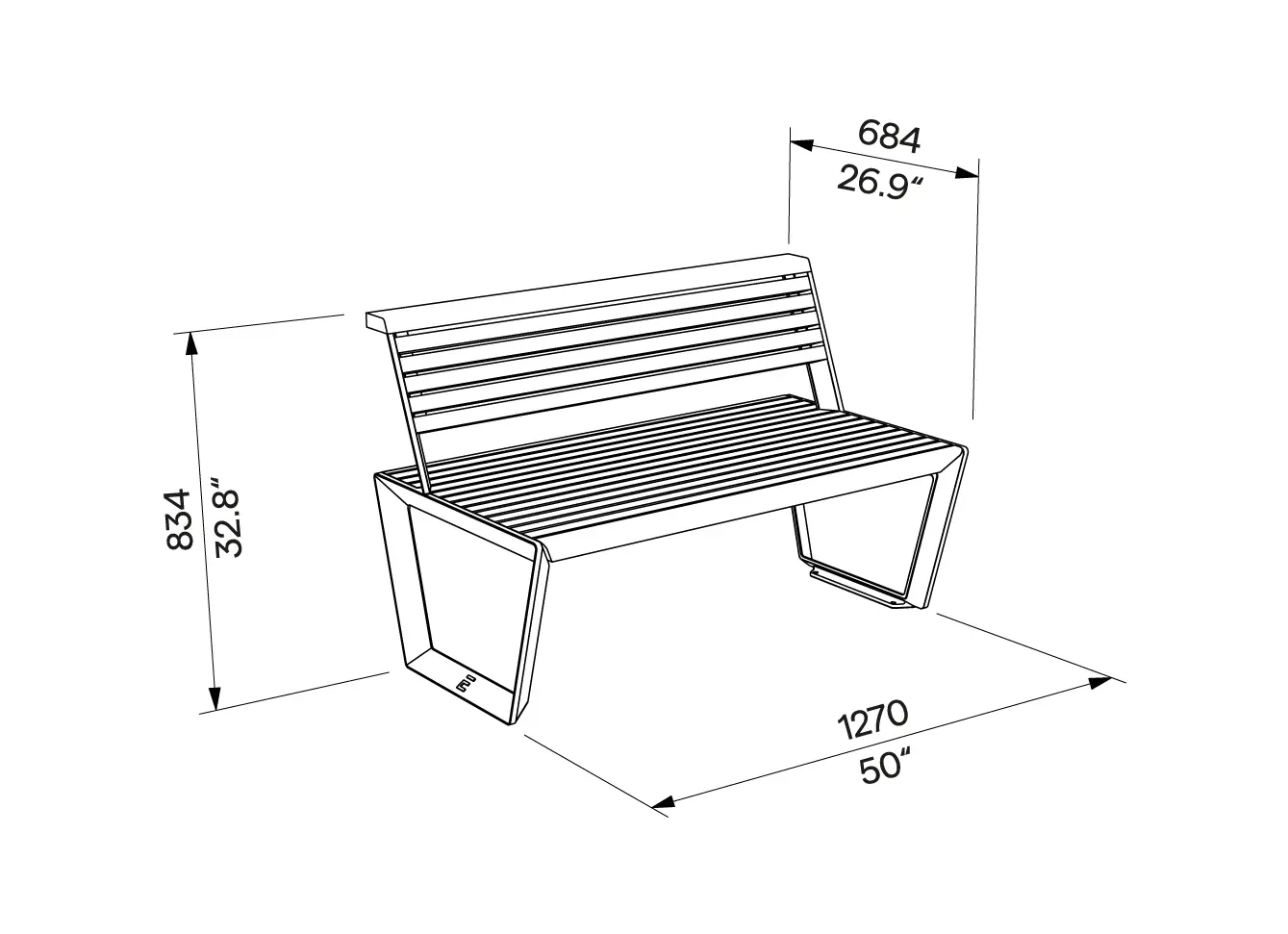 Egoé - Barka Bench with Backrest