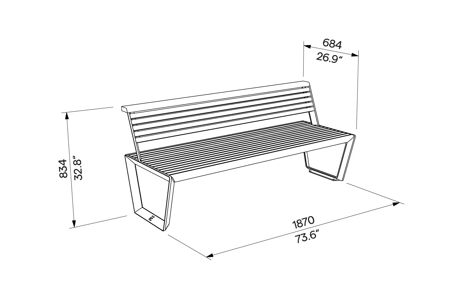 Egoé - Barka Bench with Backrest