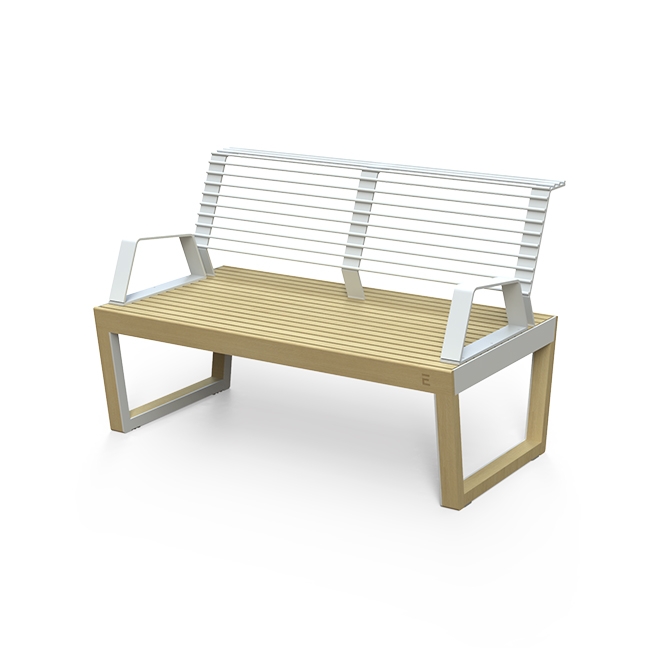 Vertoon produk Barka Two-seat Bench with Armrests van vervaardiger Egoé
