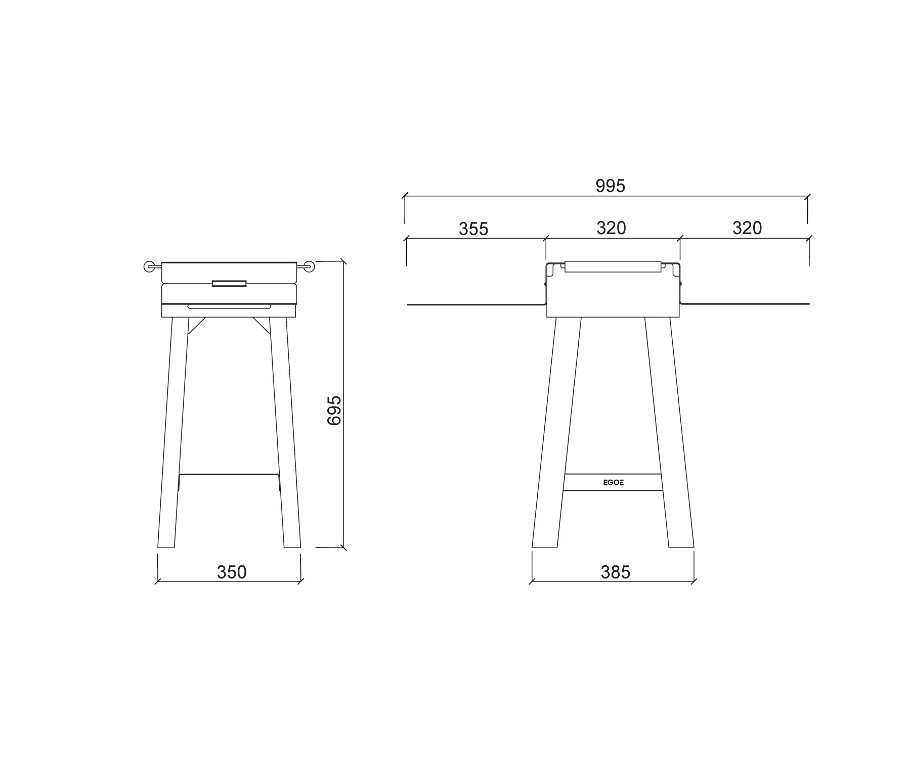 Egoé - BBQ balcony grill Back to fire