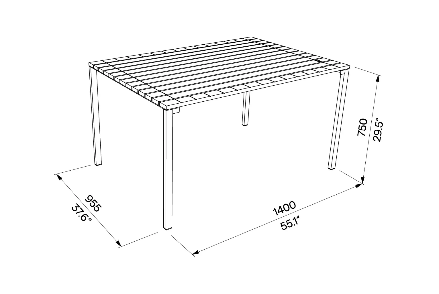 Egoé - Bistrot Rectangular Table