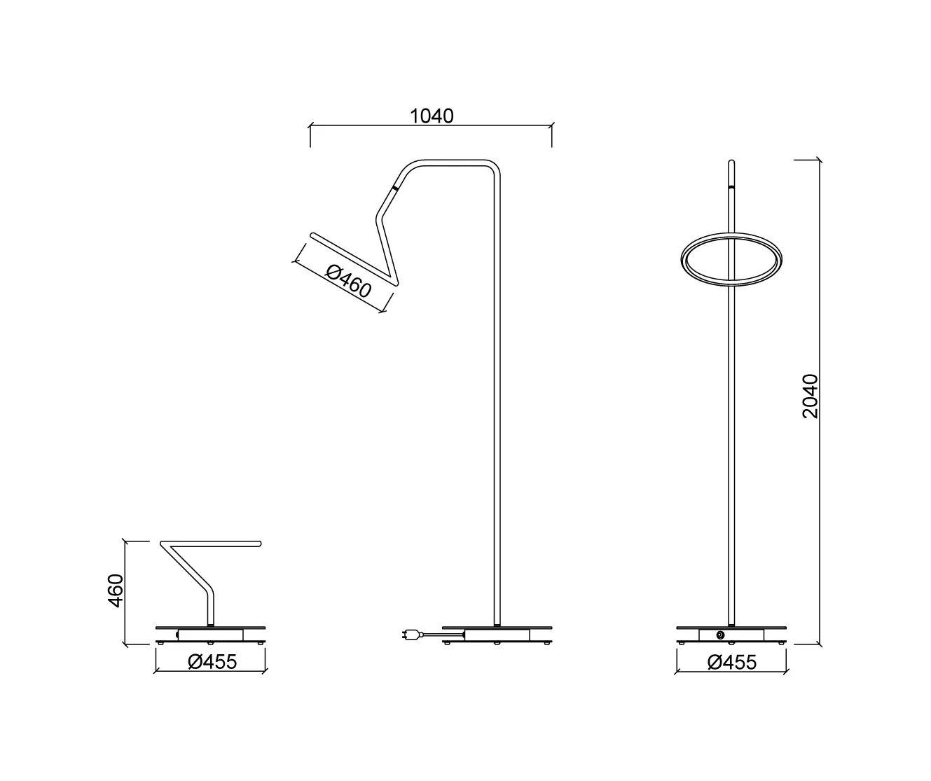 Egoé - Outdoor lamp Laso with articulated lampshade-high version