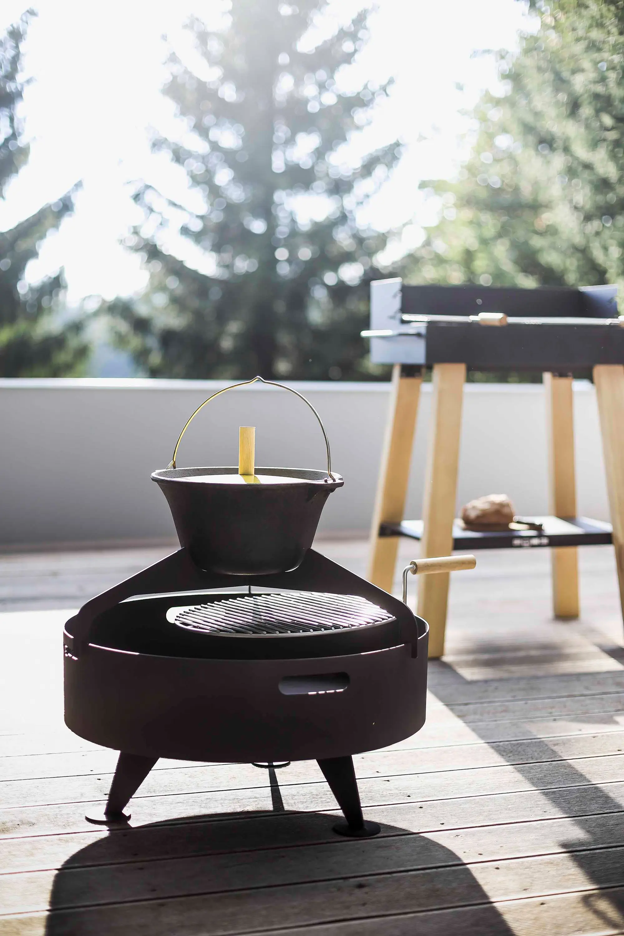 Egoé - Pot set for round firepit Back to fire