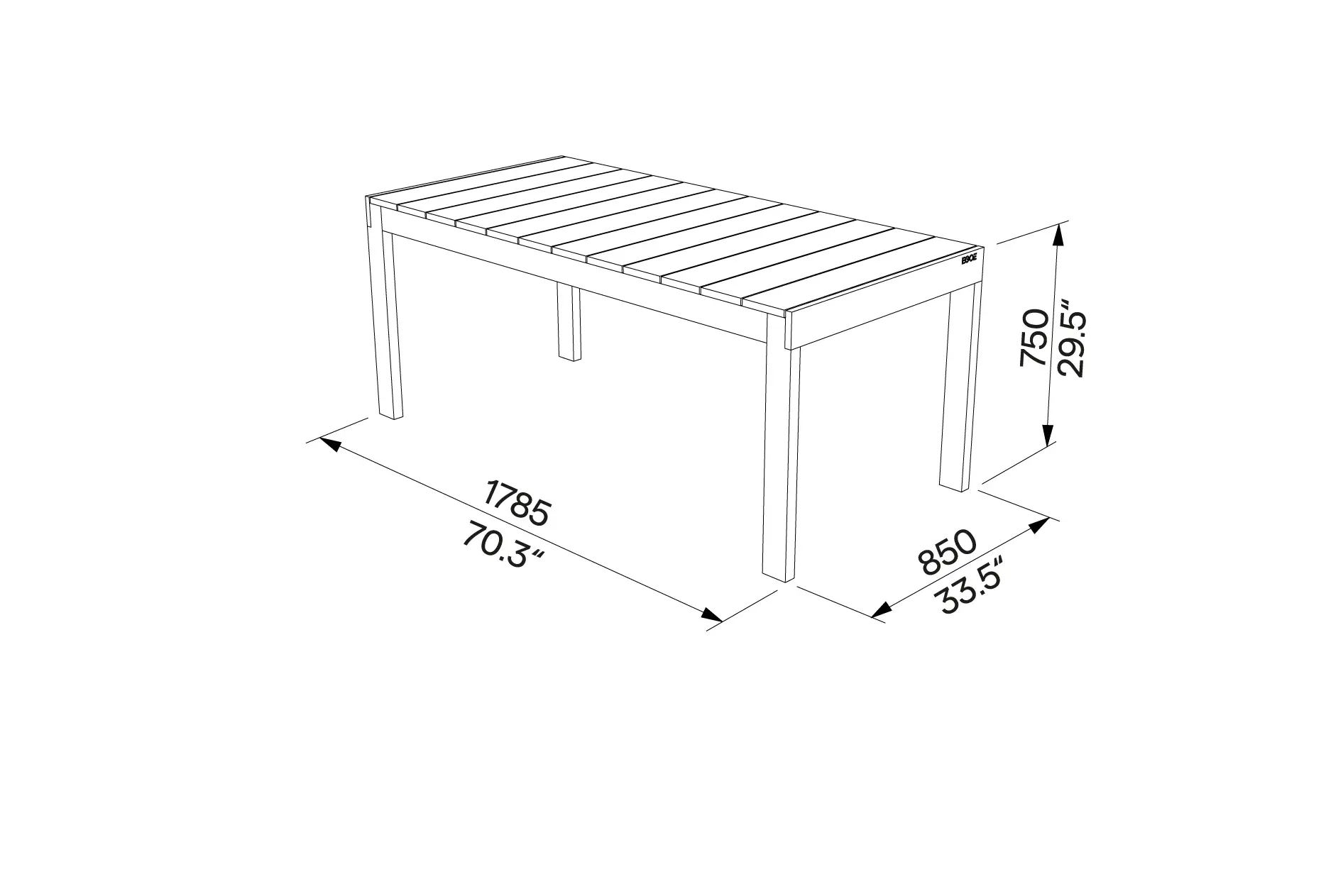 Egoé - Sena Tall Rectangular Table