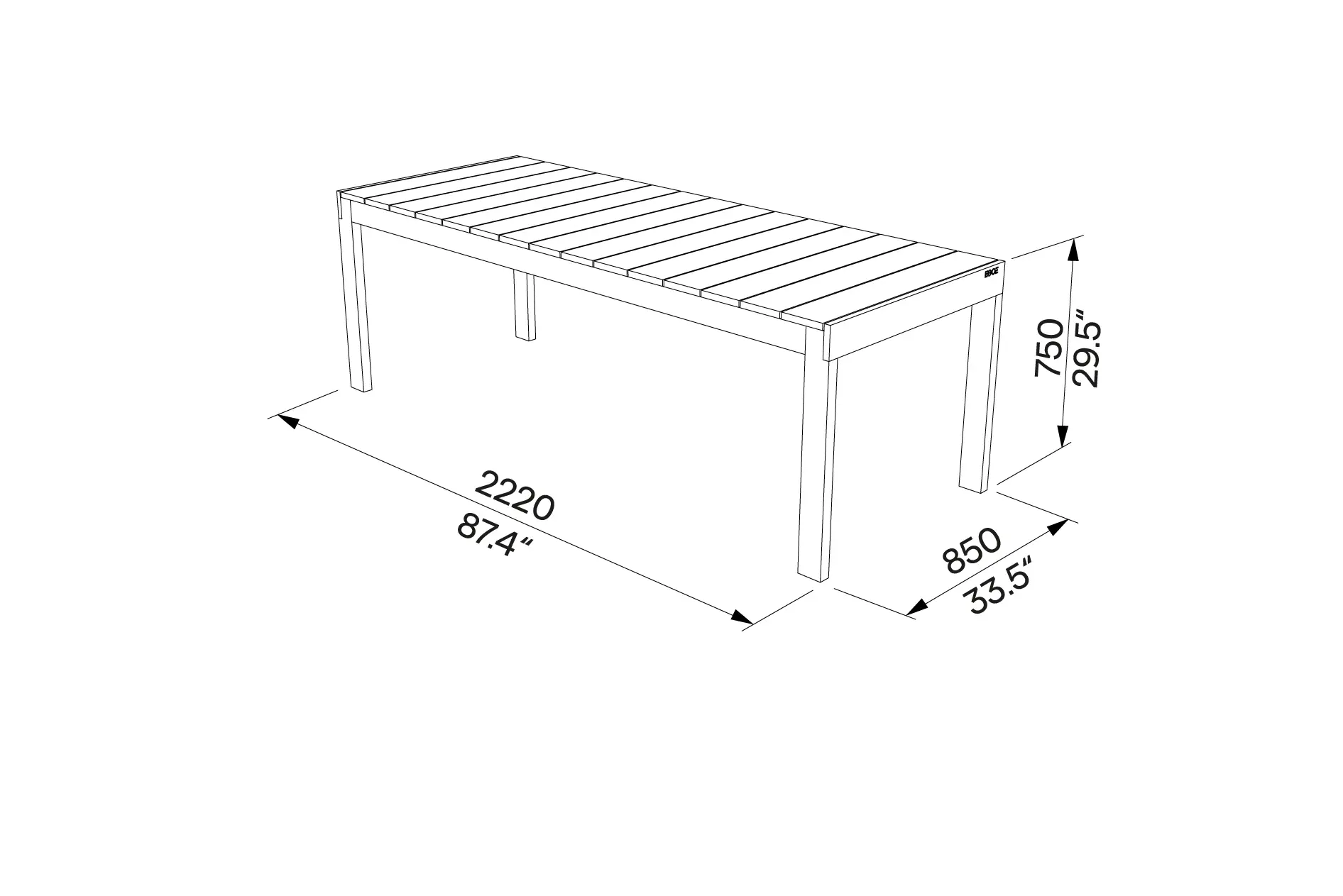 Egoé - Sena Tall Rectangular Table