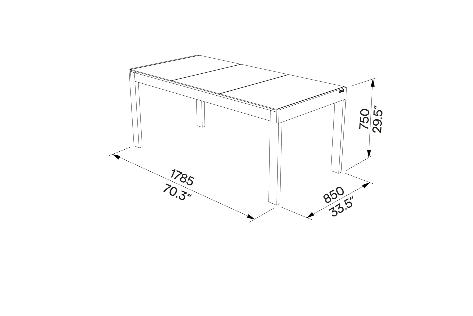 Egoé - Sena Tall Rectangular Table