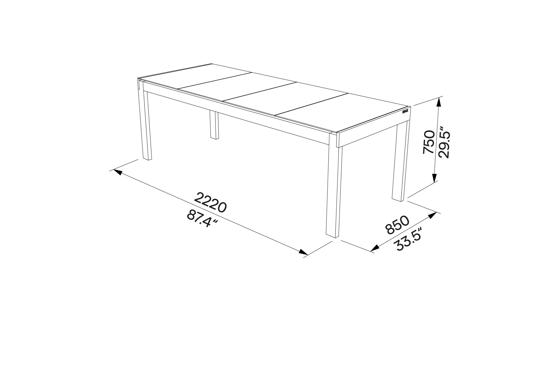 Egoé - Sena Tall Rectangular Table