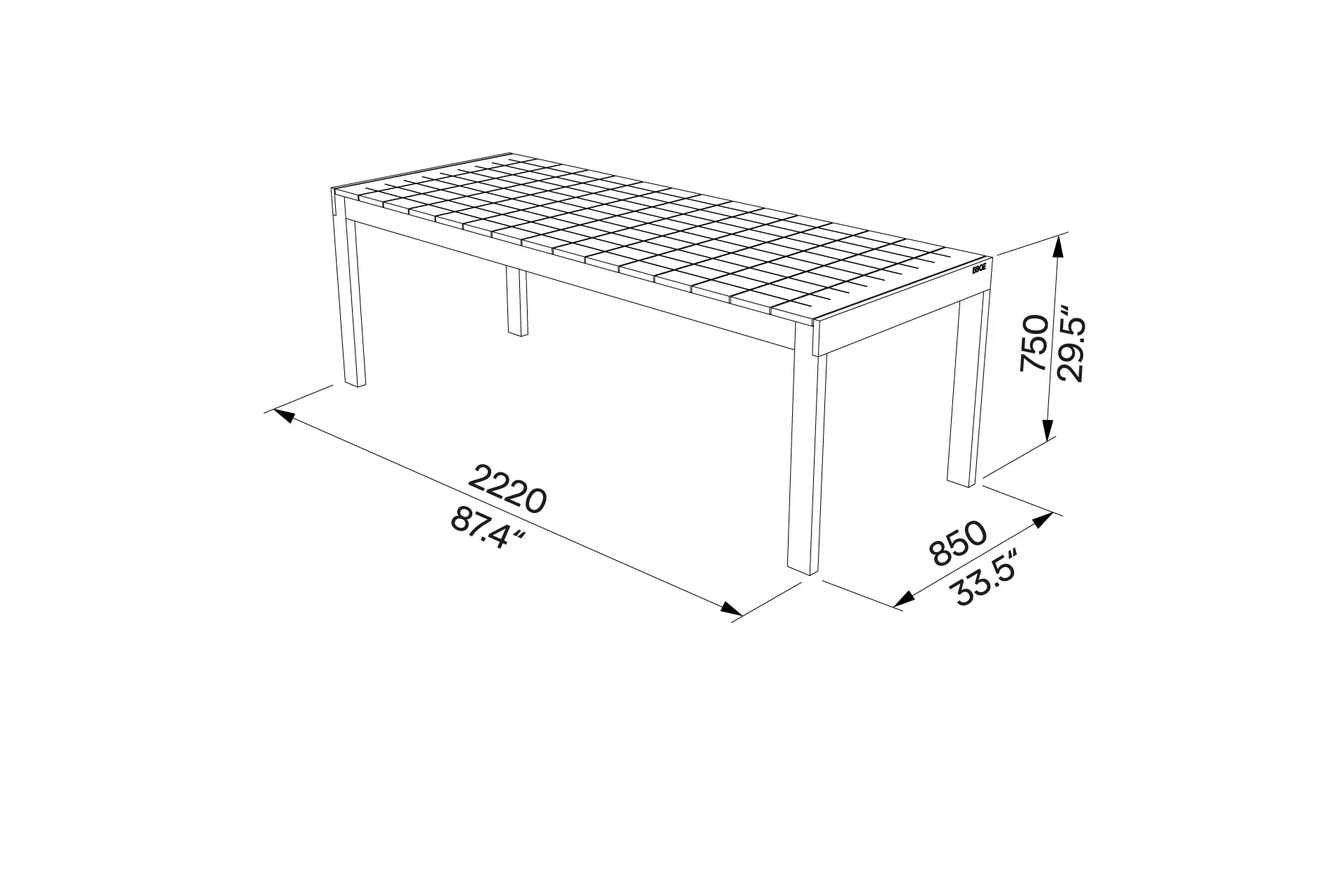 Egoé - Sena Tall Rectangular Table