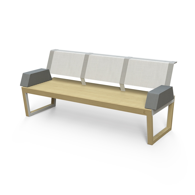 Afficher le produit Three-seat bench with armrests Barka du fabricant Egoé