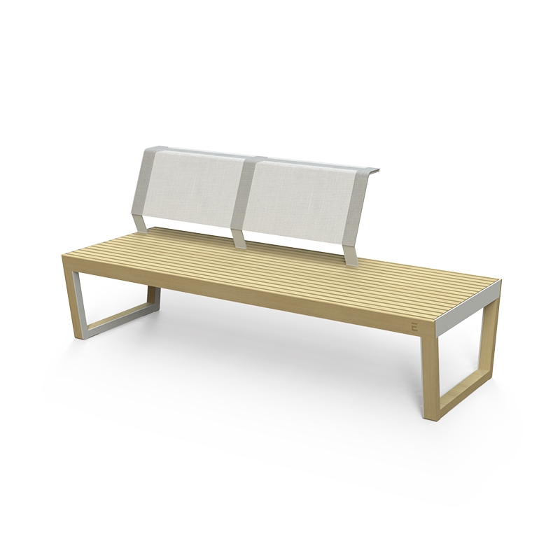 Afficher le produit Three-seat bench with partial backrest Barka du fabricant Egoé