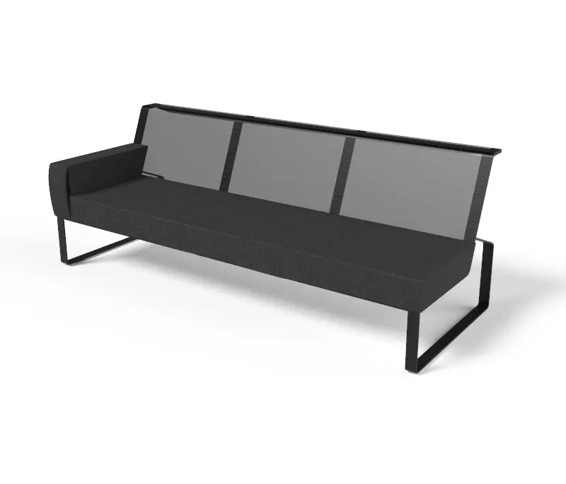 Egoé - Three-seat sofa with left armrest and front pocket Moja
