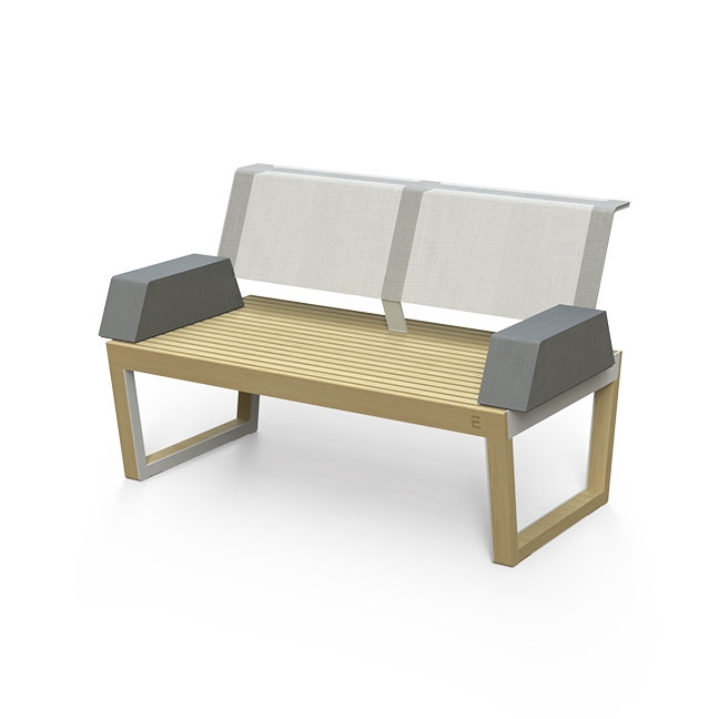 Display product Two-seat bench with armrests Barka from manufacturer Egoé