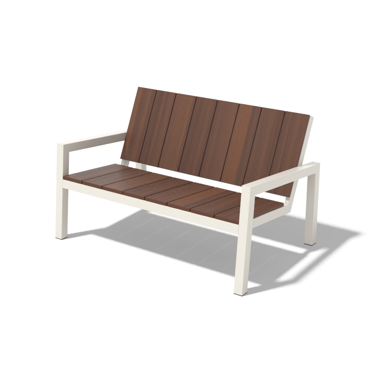 Mostra il prodotto Two-seat bench with armrests Laurede del produttore Egoé