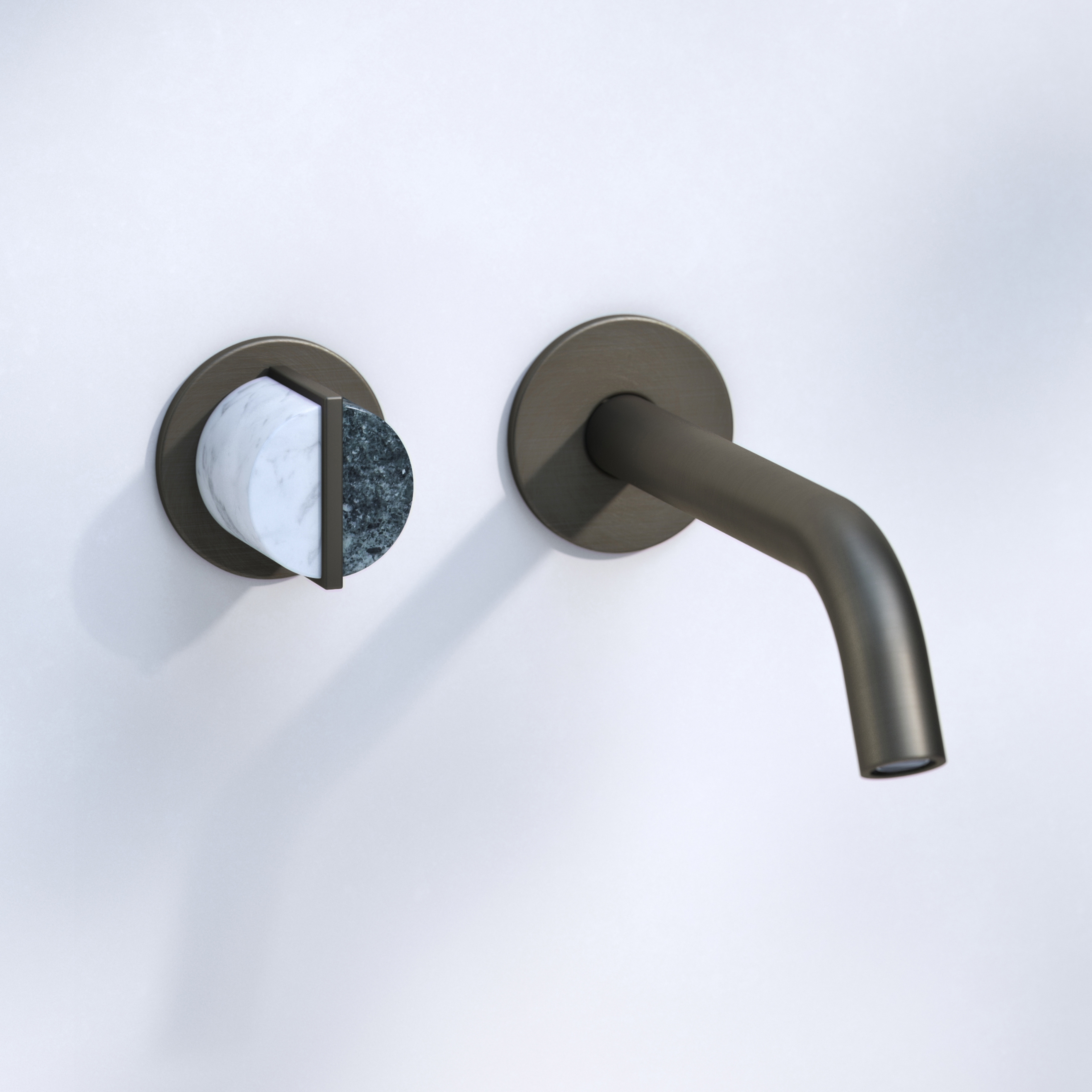 Wall Mounted 2 Hole Basin Platform with Long Spout