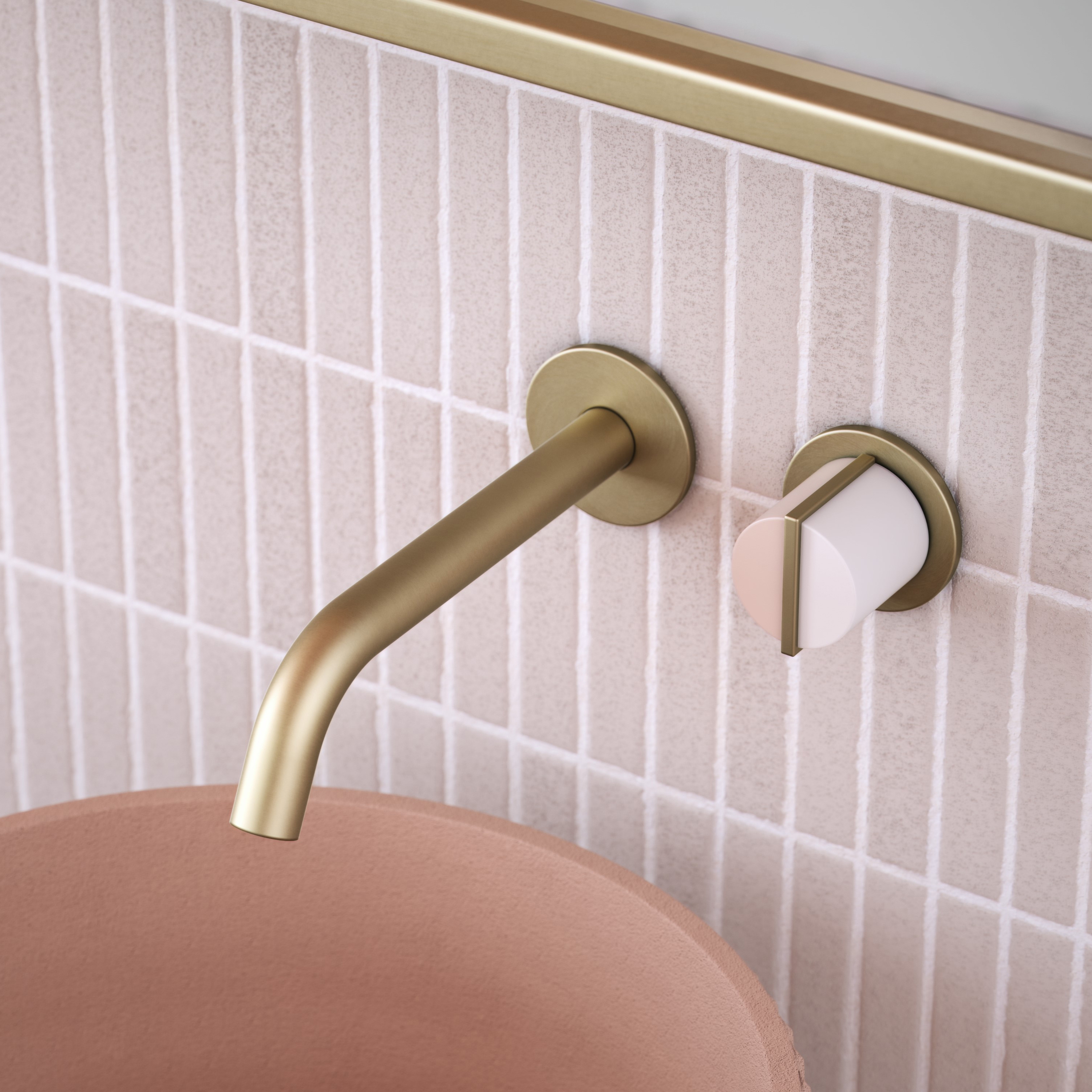Wall Mounted 2 Hole Basin Platform with Long Spout