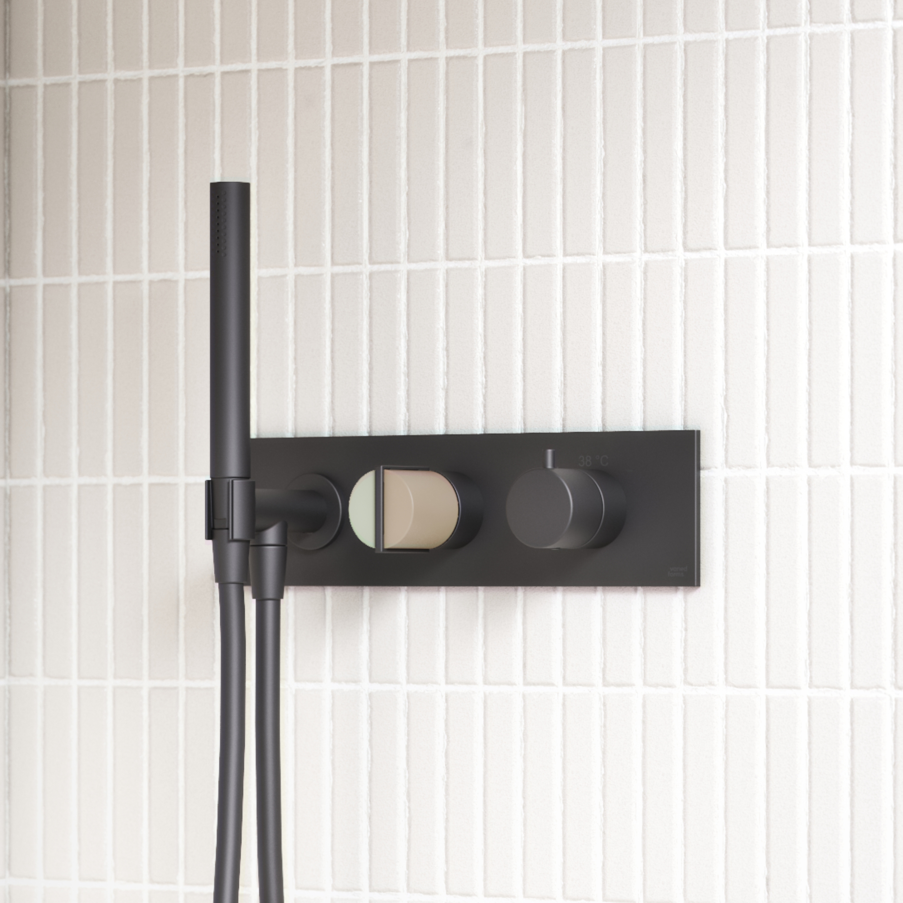 Wall Mounted Thermostatic Shower Mixer Platform with 2/3 Way Diverter and Handshower