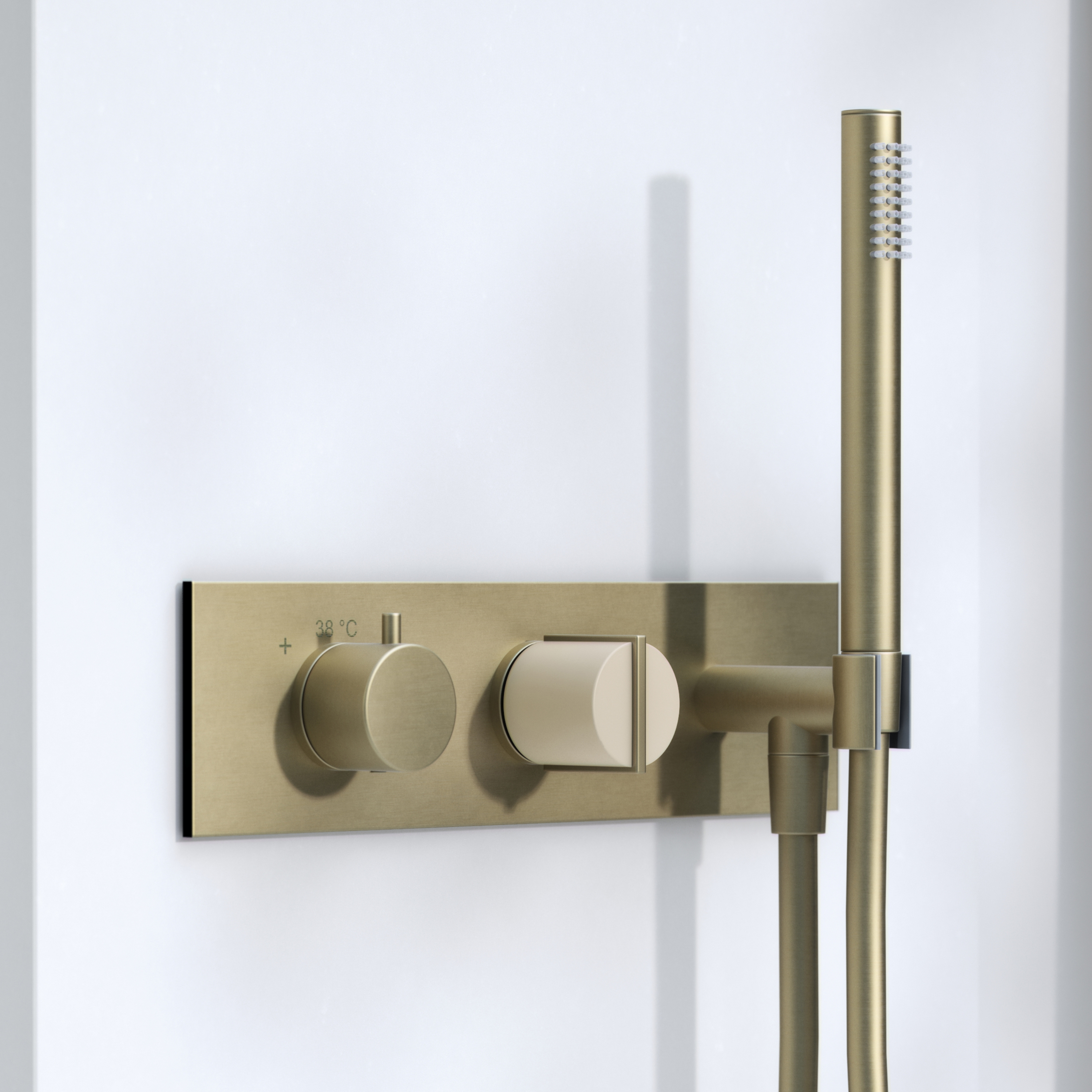 Wall Mounted Thermostatic Shower Mixer Platform with 2/3 Way Diverter and Handshower