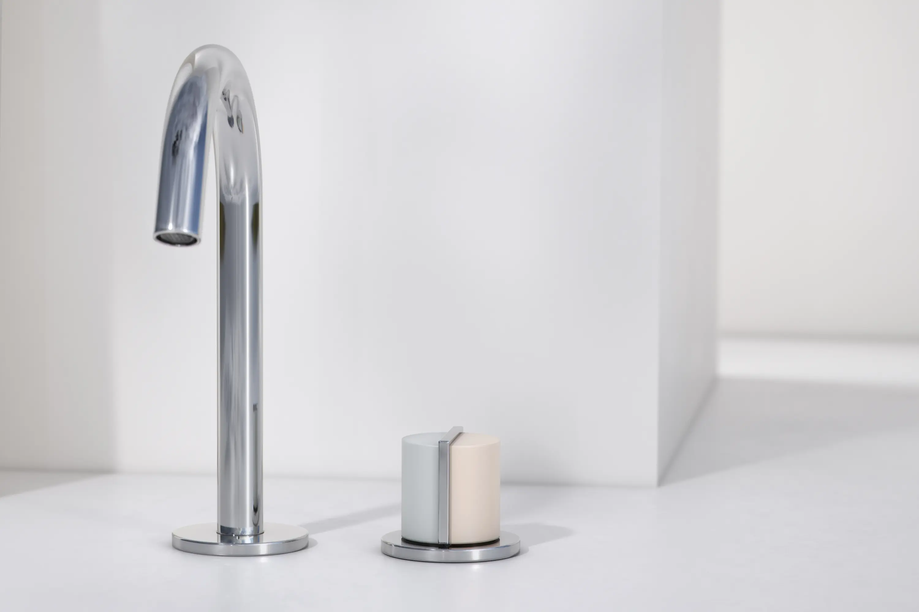 Varied Forms - Deck Mounted 2 Hole Basin Set with Swan Spout