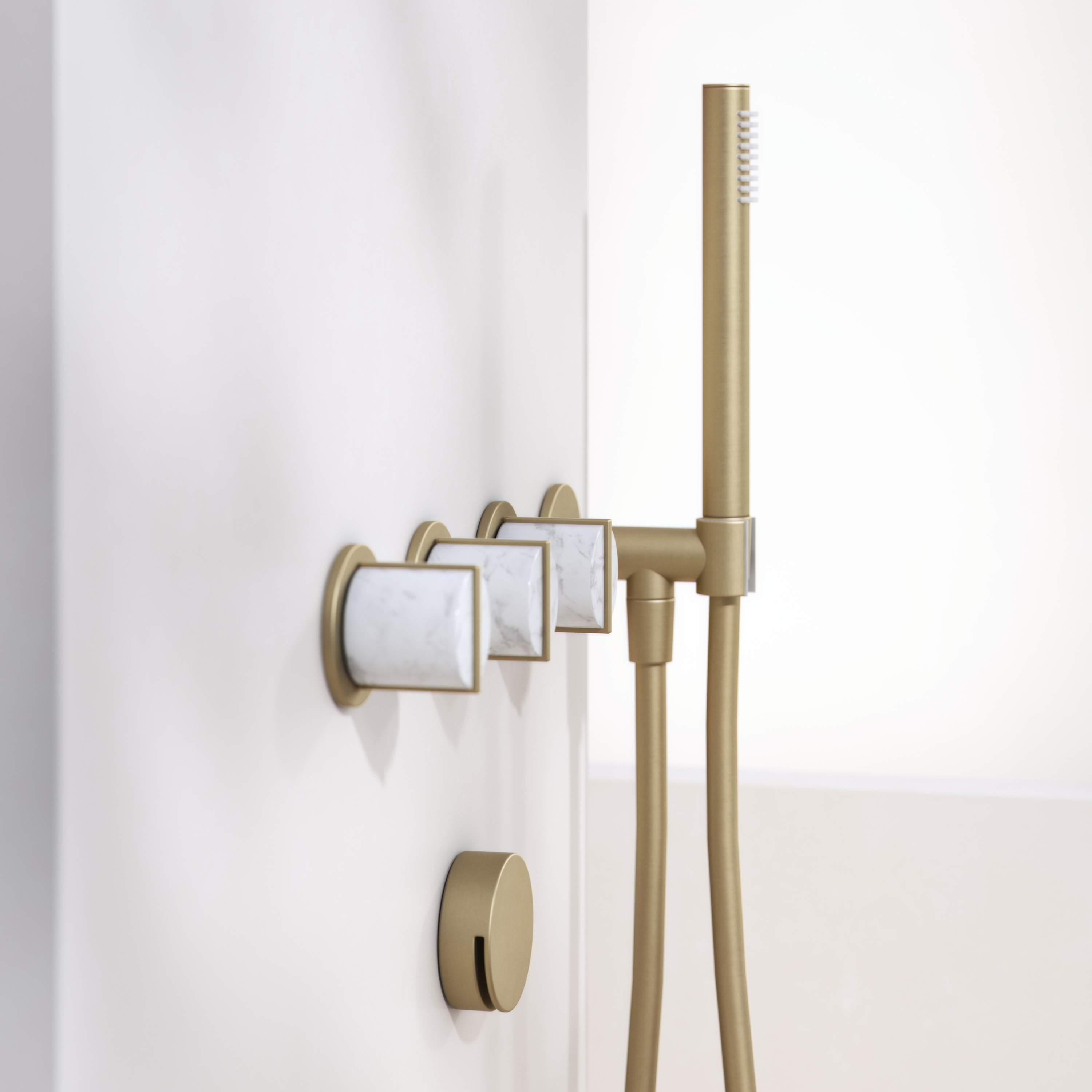 Produkt Wall Mounted Set with Overflow Filler and Handshower on Right des Herstellers Varied Forms anzeigen