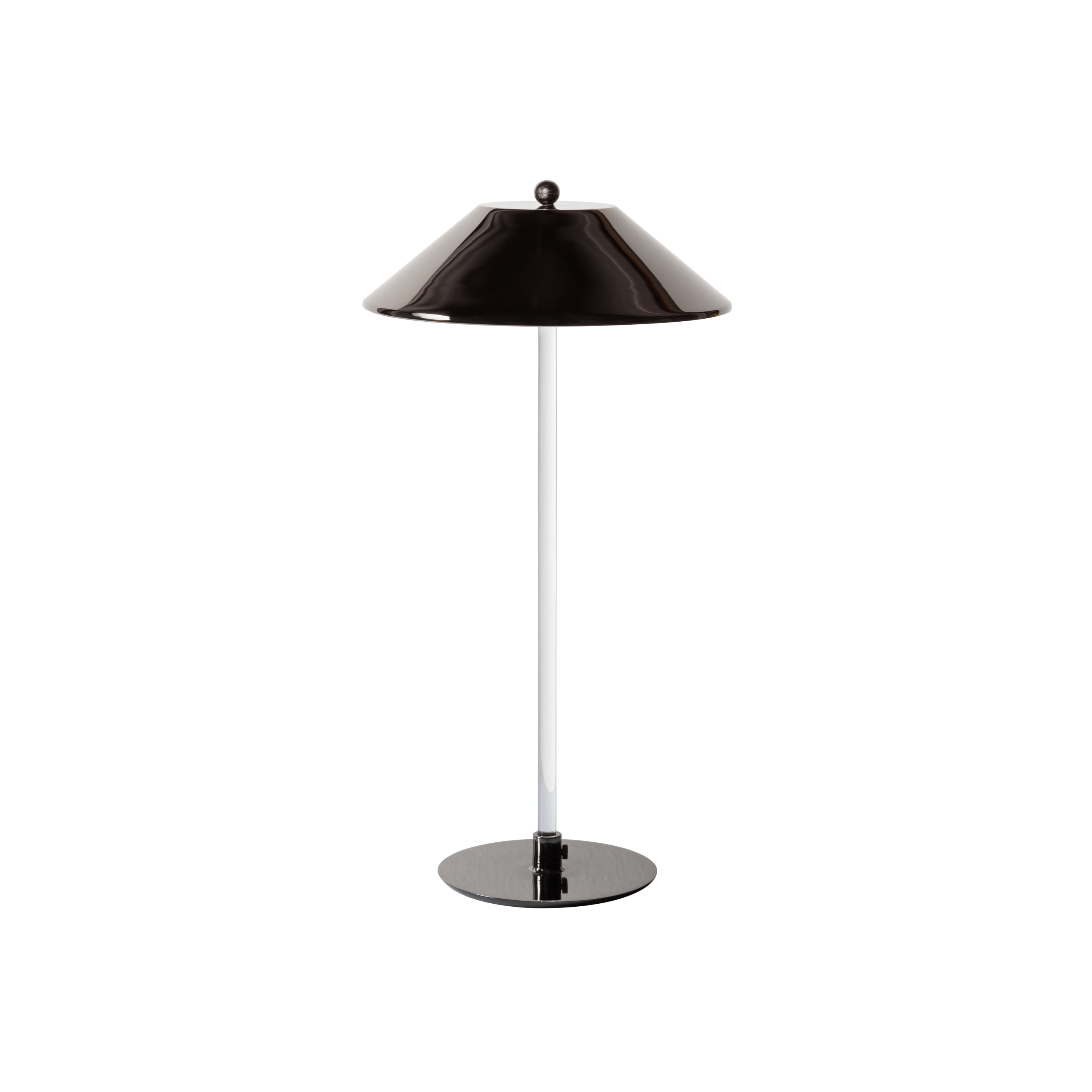 Candilee | Wiederaufladbare Tischlampe, Glänzendes Gun-Metal-Schwarz
