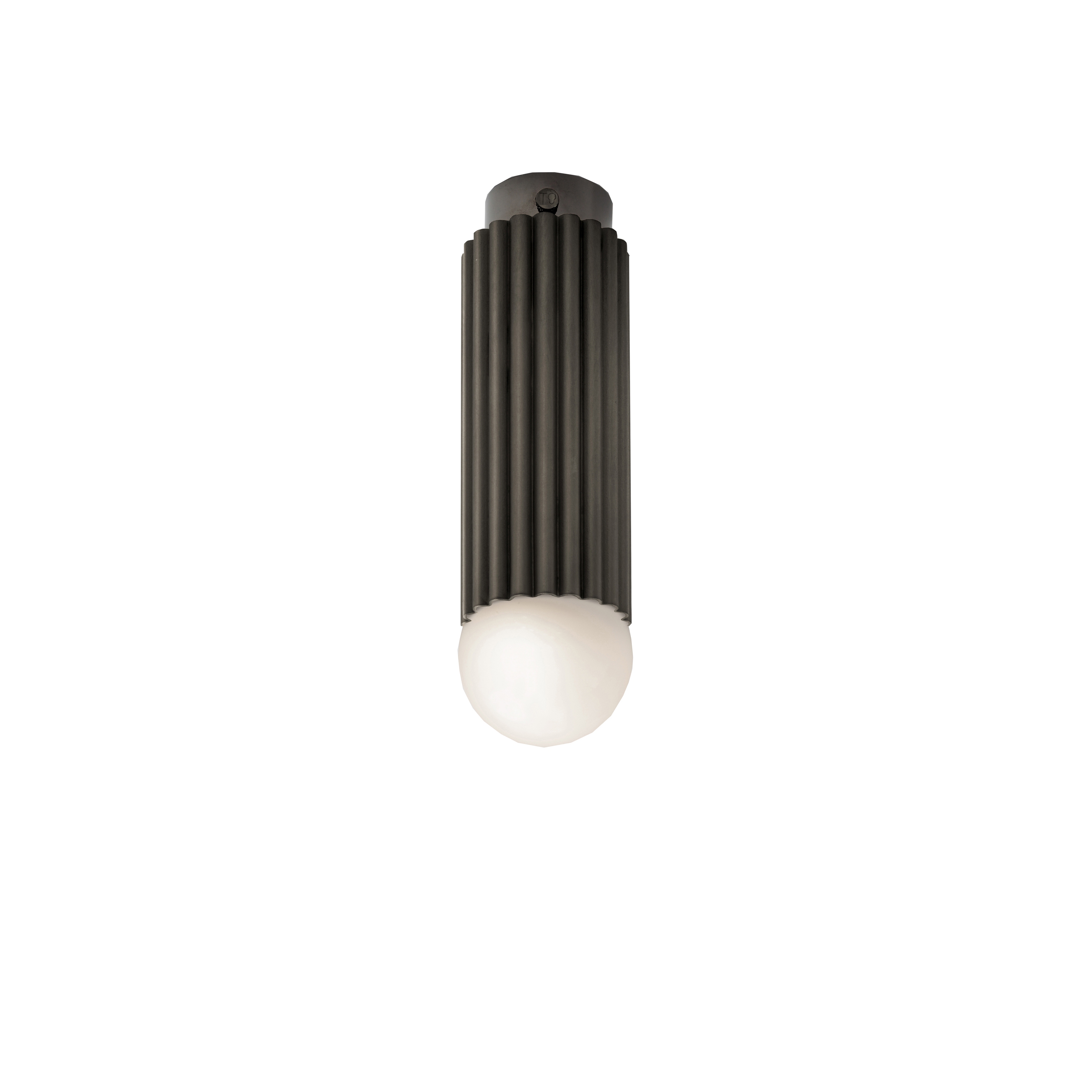 Lustrin | Deckenleuchte Gun Metal Schwarz Messing E27 Opalbirne