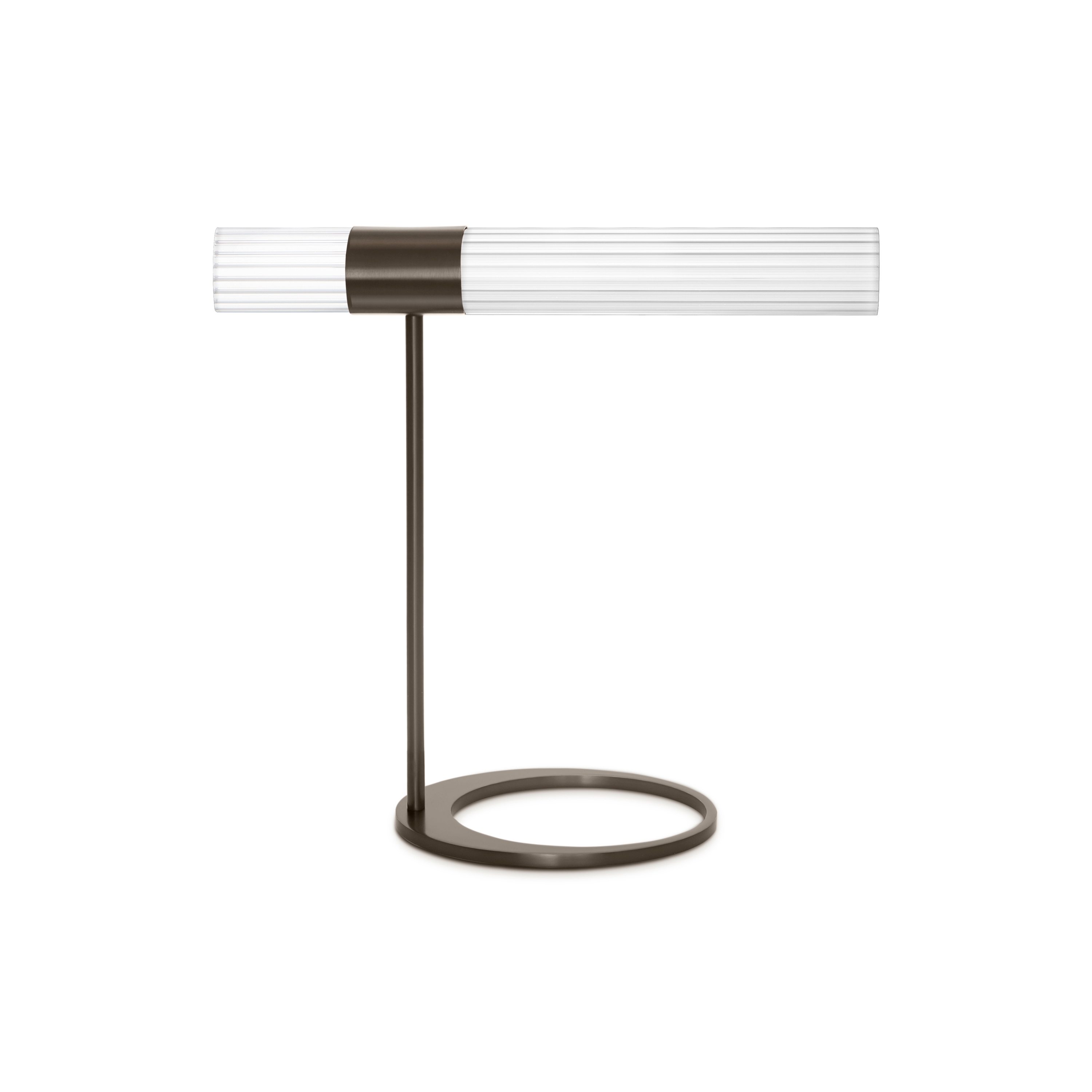 Display product Sbarlusc | Table Lamp Gun Metal Black Brass Trasparent Glass from manufacturer LUCE TU