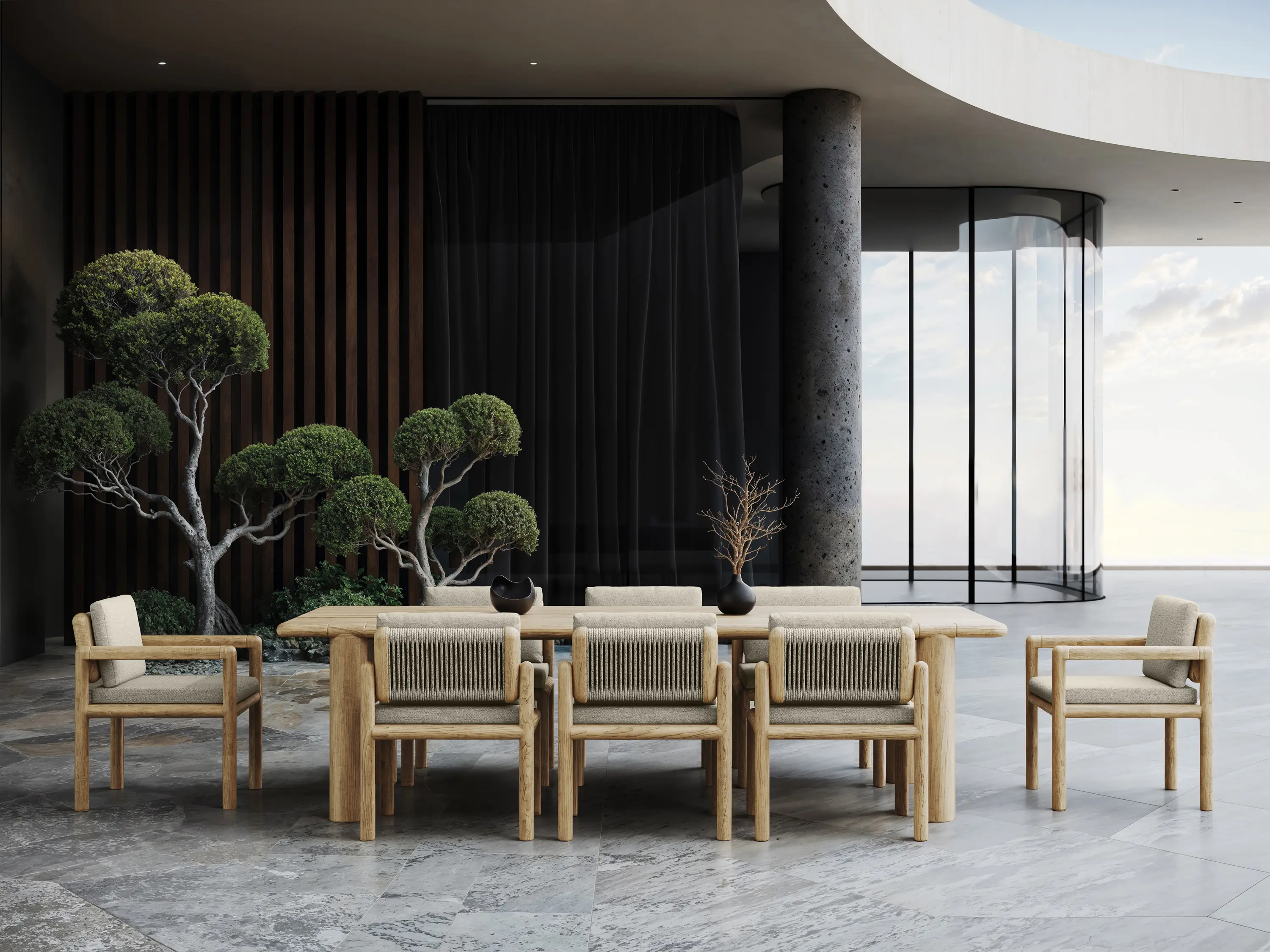 SNOC - Caleo - Natural Dining Chair with Armrest