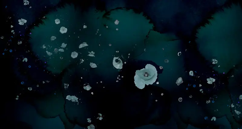 Feathr - Clouds & Poppies - Dark Teal