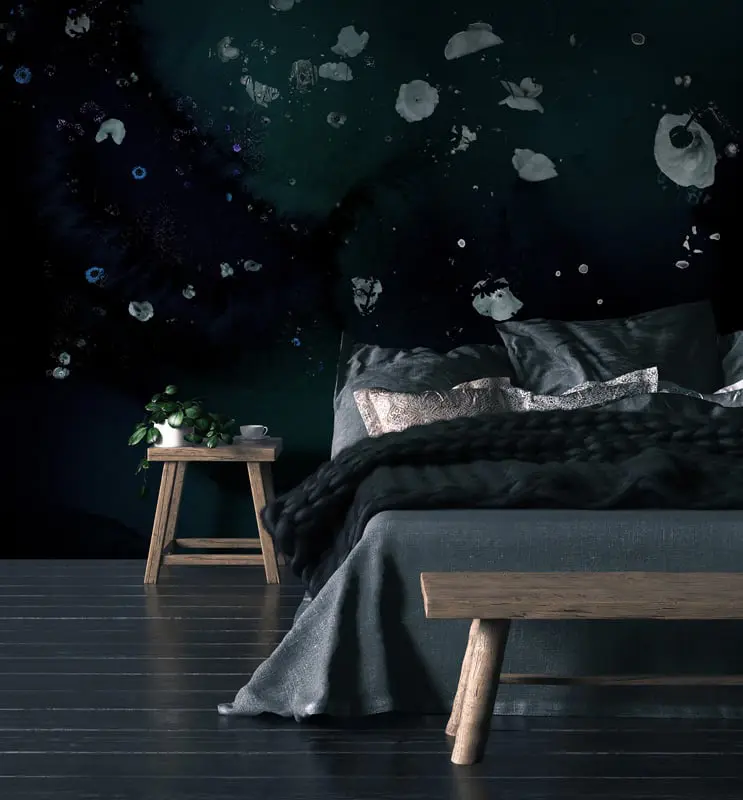 Feathr - Clouds & Poppies - Dark Teal