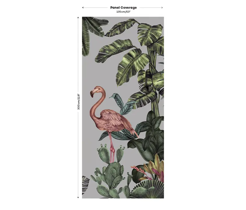 Feathr - Monkeys with Birds II Fabric - Flamingo