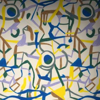Psychedelic Pathways - Yellow & Blue