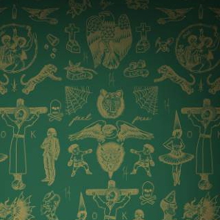 Display product Tattoo Flash 01 - Green & Gold from manufacturer Feathr