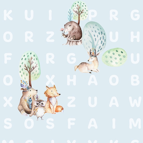 Word Search Animal - Blue