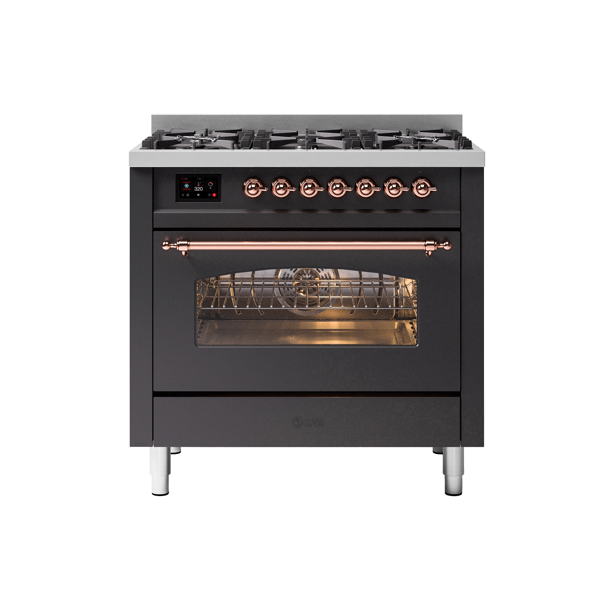 Display product Nostalgie | 36 inches enamelled steel single oven range cooker from manufacturer ILVE