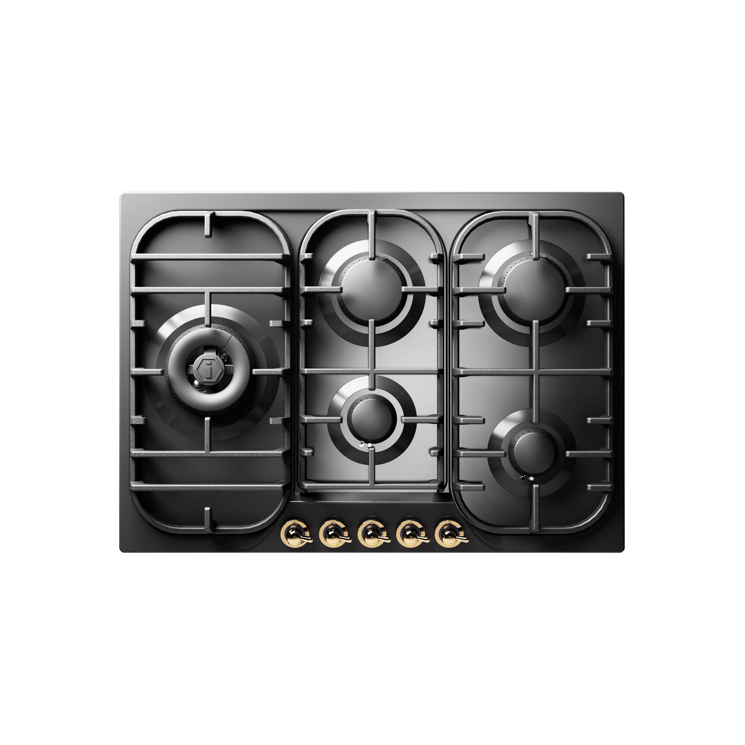 Display product Nostalgie | 70 cm enamelled steel gas hob 5 burners - Dual from manufacturer ILVE