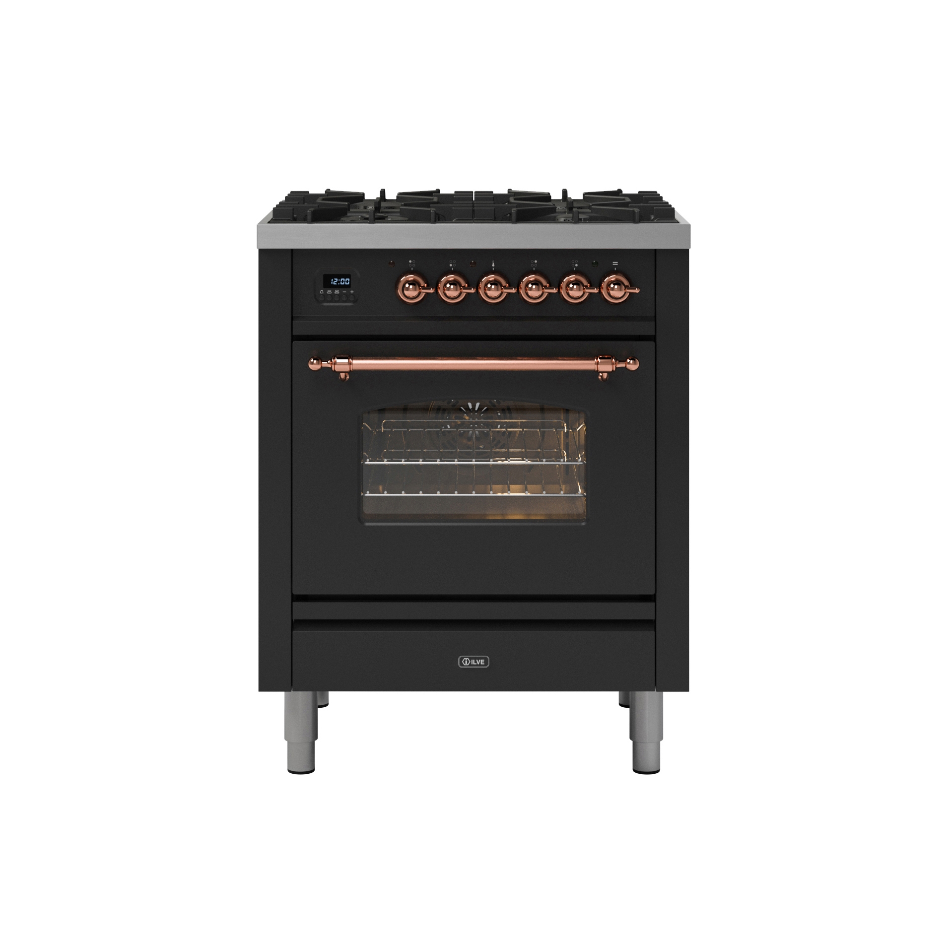 Display product Nostalgie | 70 cm enamelled steel single oven range cooker 4 burners from manufacturer ILVE