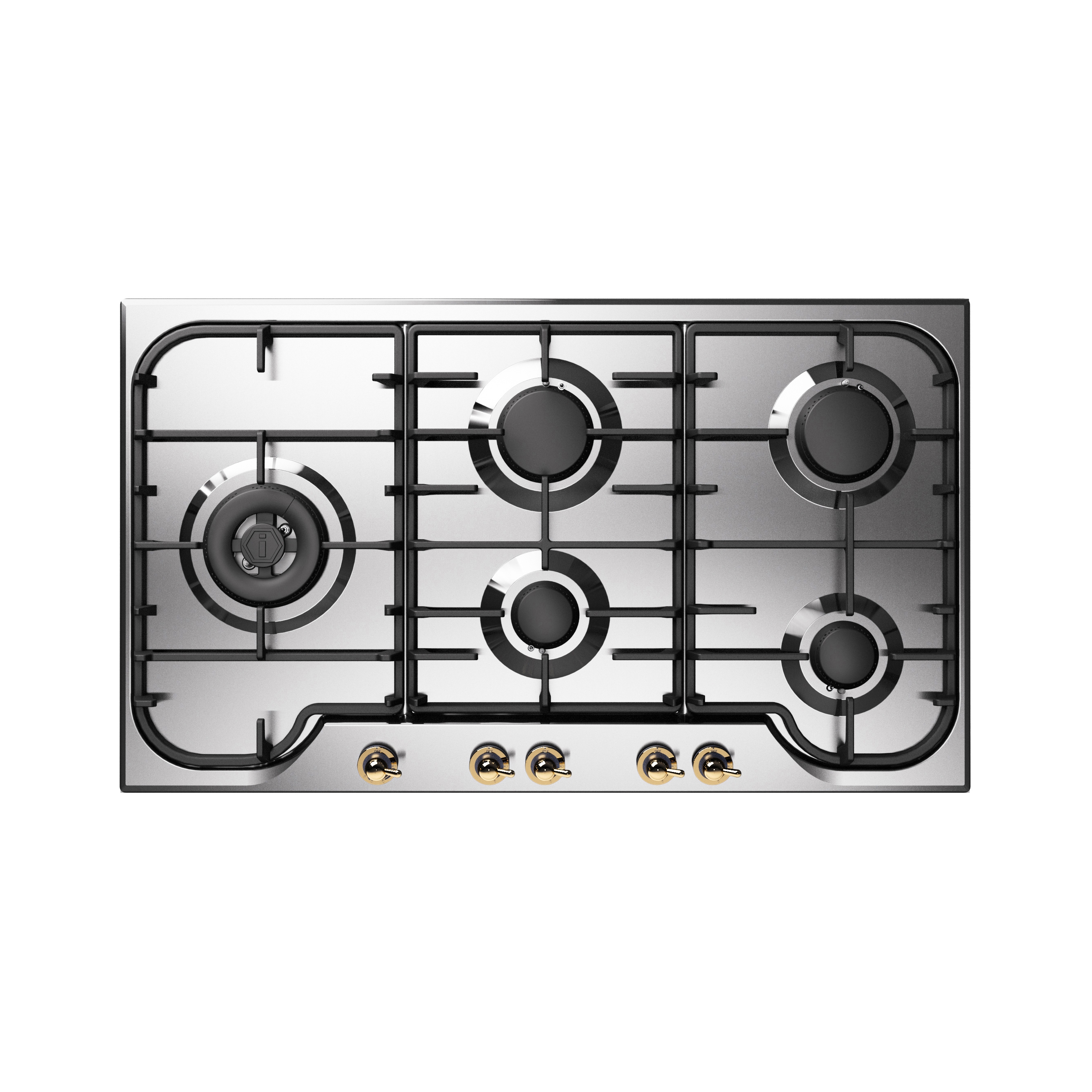 Display product Nostalgie | 90 cm enamelled steel gas hob 5 burners - Dual from manufacturer ILVE
