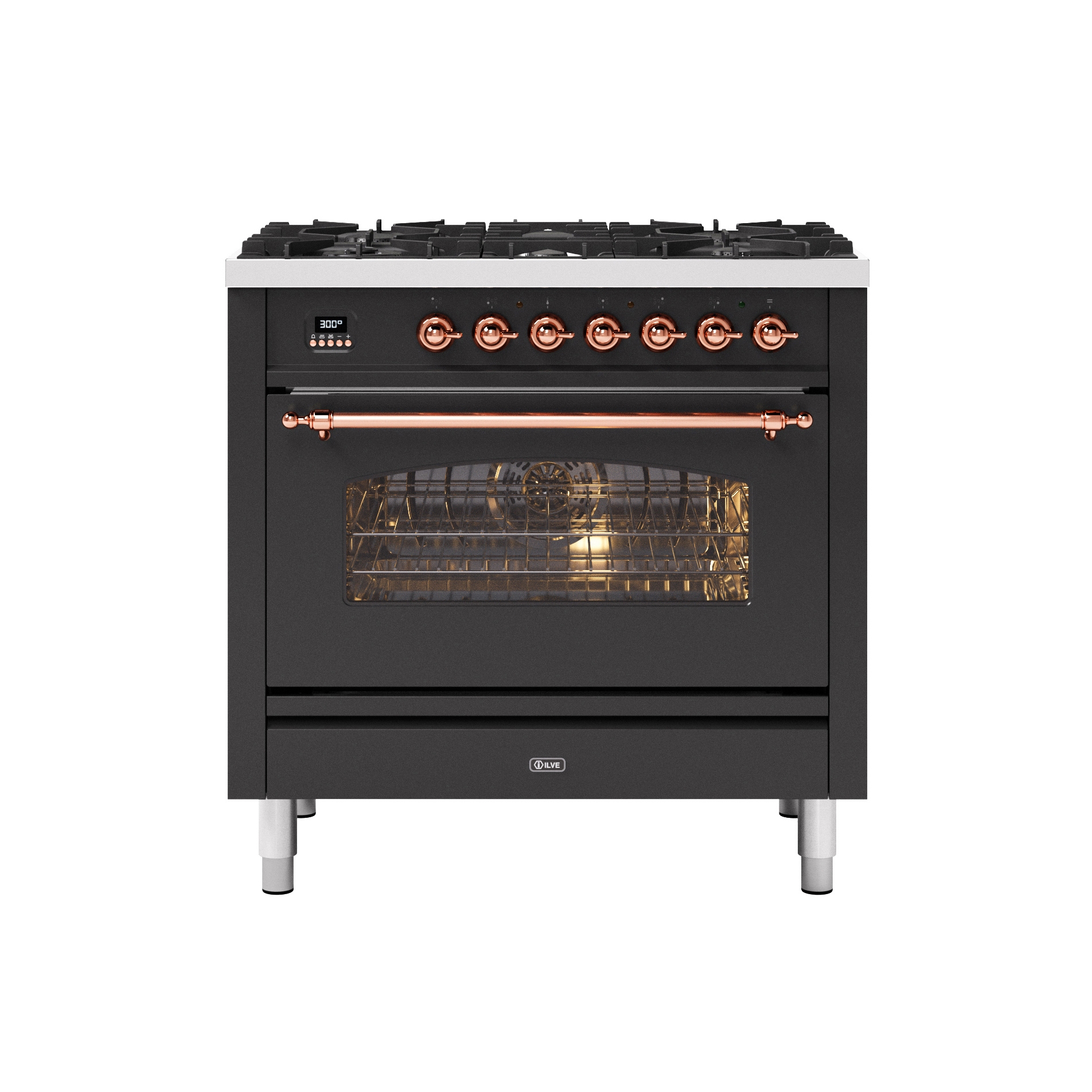 Display product Nostalgie | 90 cm enamelled steel single oven range cooker from manufacturer ILVE