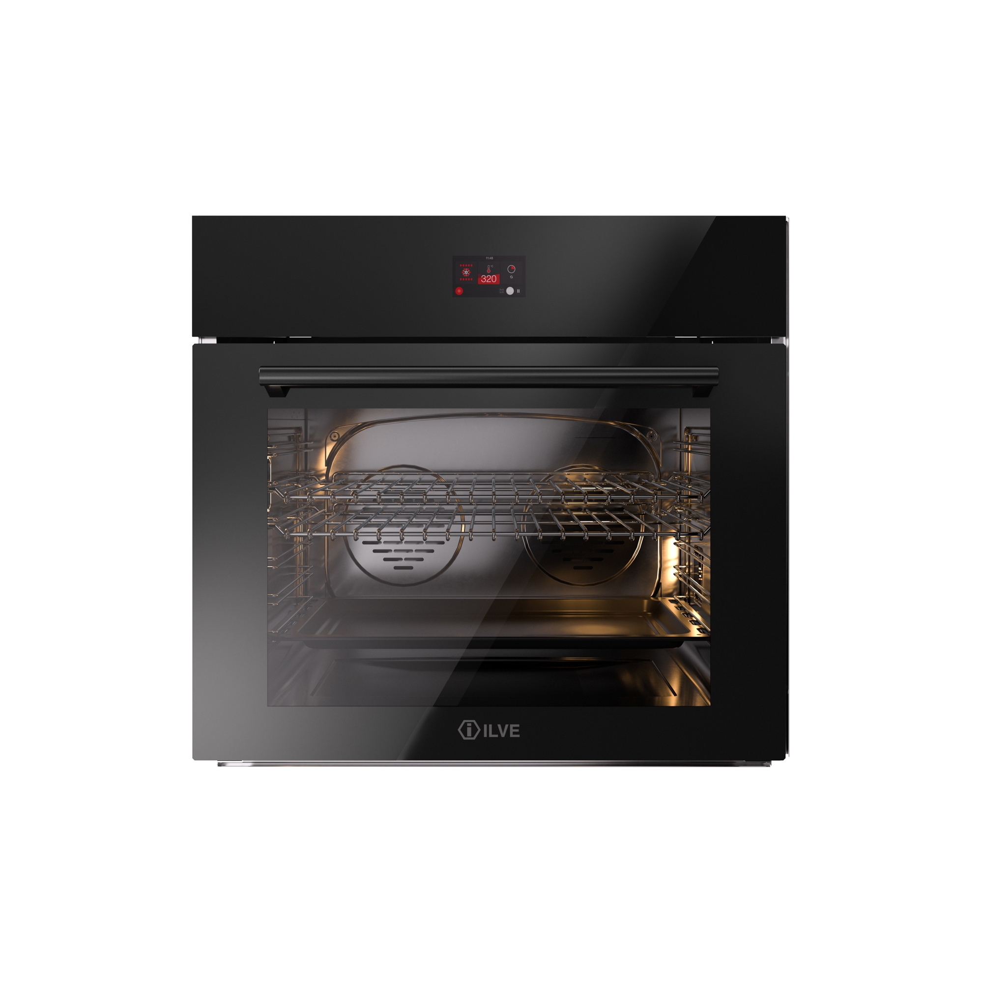 Display product Professional Plus | 30 inches black glass TFT built-in oven from manufacturer ILVE