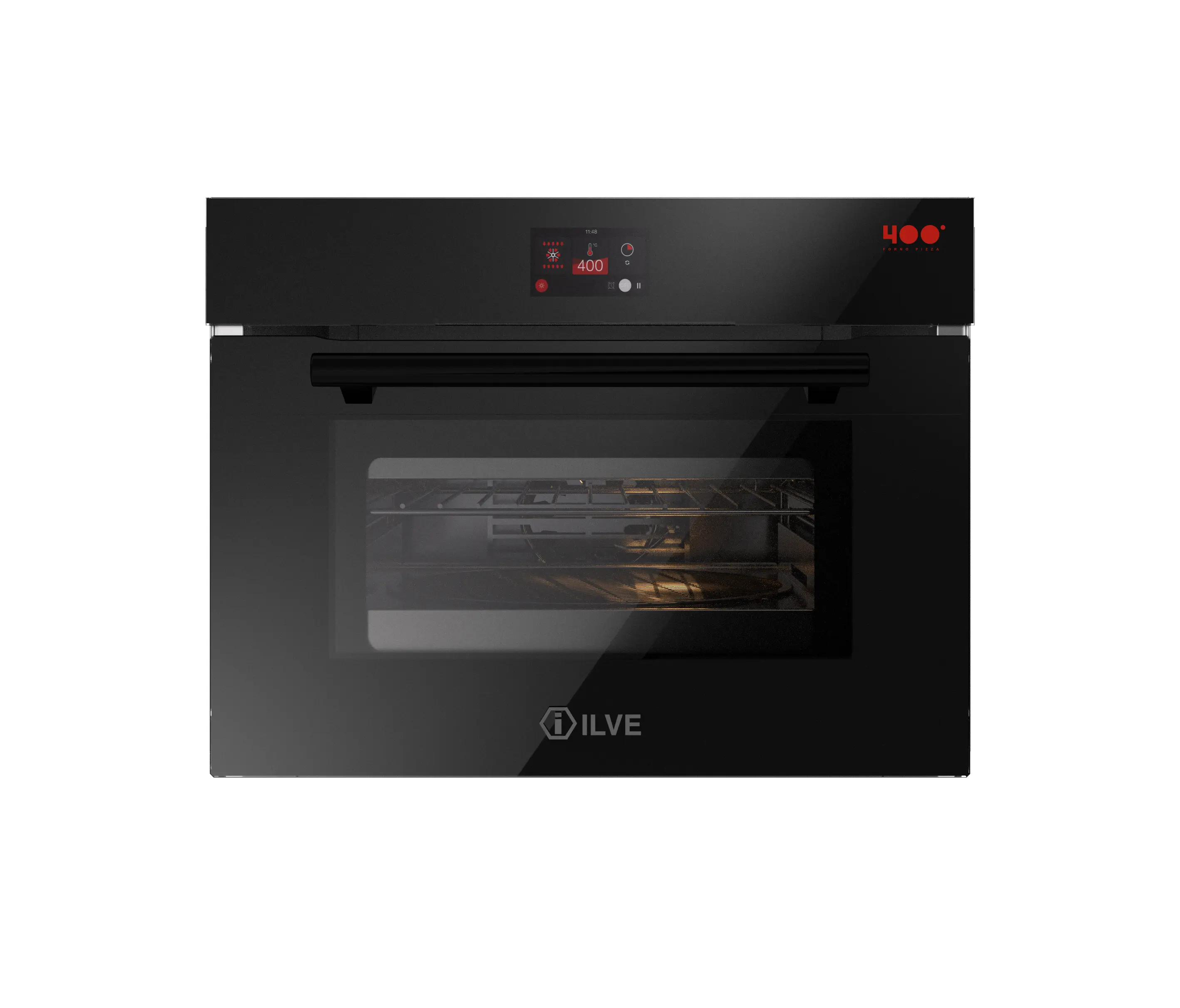 ILVE - Professional Plus | Black glass compact multinfunction electric oven 400°