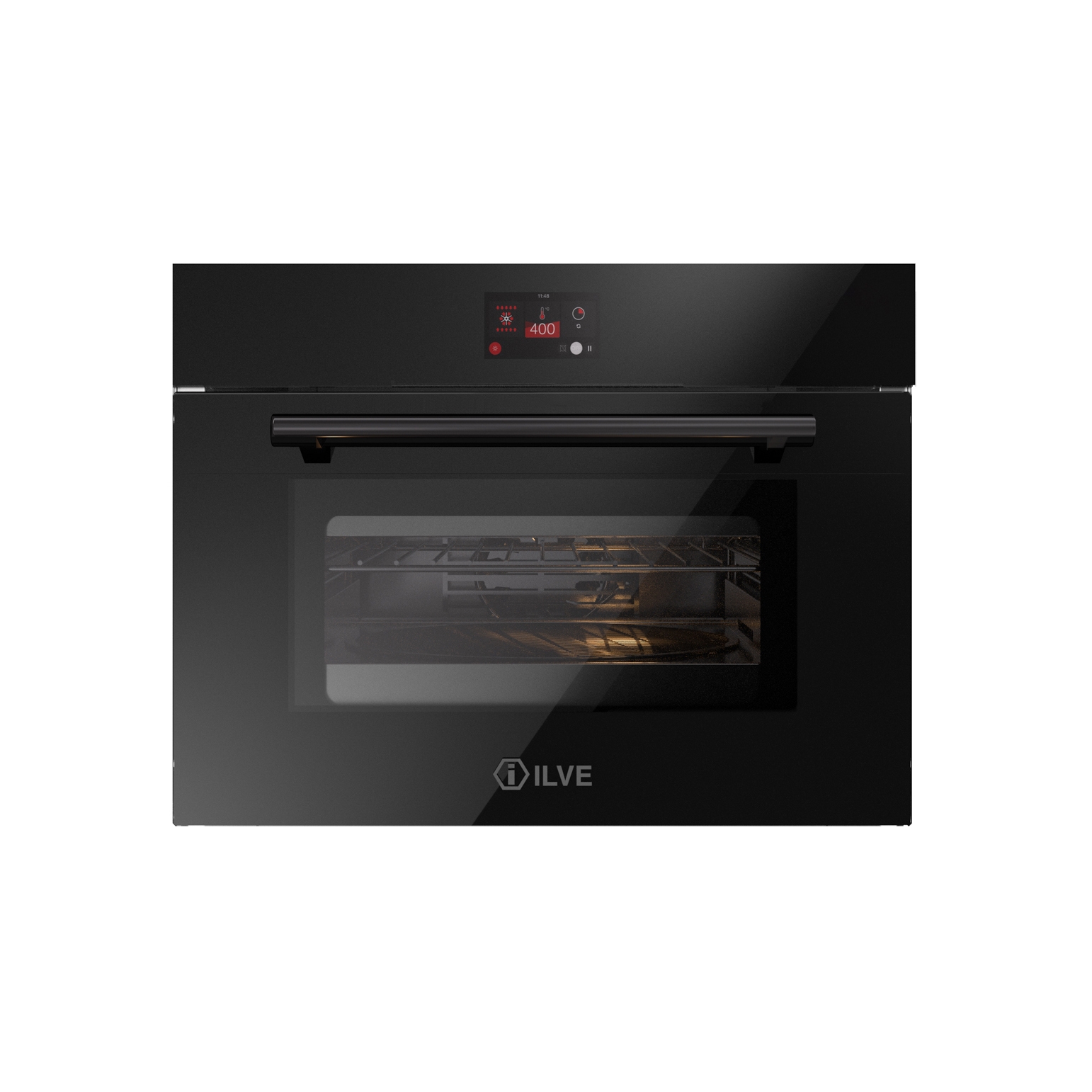 Vertoon produk Professional Plus | Black glass compact multinfunction electric oven 400° van vervaardiger ILVE