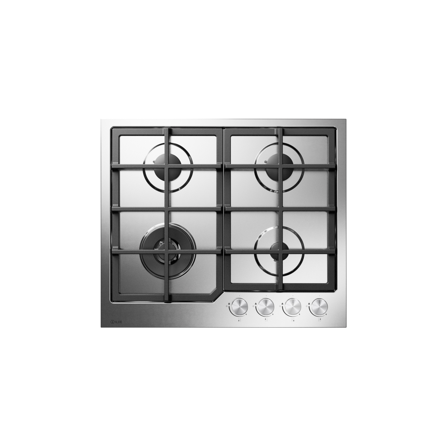 Display product Professional Plus | 60 cm stainless steel gas hob 4 burners from manufacturer ILVE