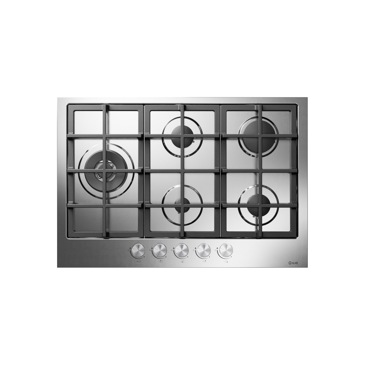 Display product Professional Plus | 75 cm stainless steel gas hob 5 burners from manufacturer ILVE