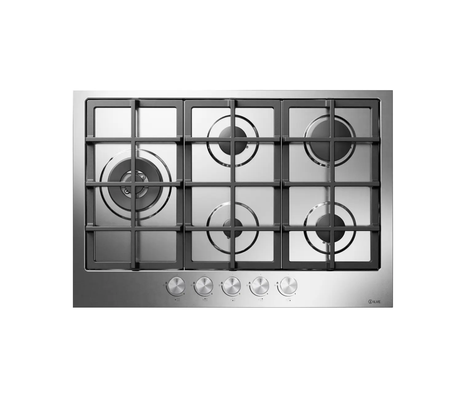 ILVE - Professional Plus | Piano cottura a gas in acciaio 5 fuochi