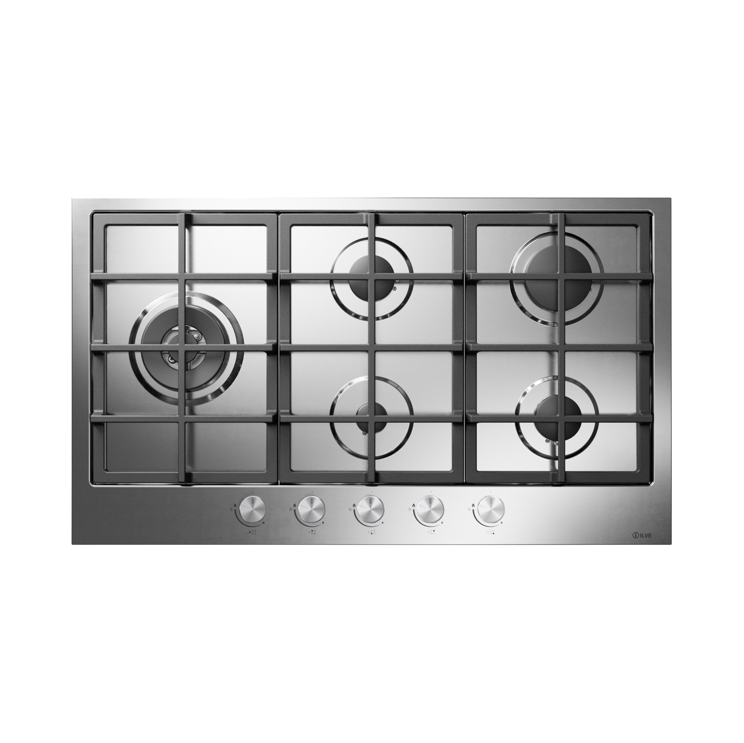 Display product Professional Plus | 90 cm stainless steel gas hob 5 burners from manufacturer ILVE