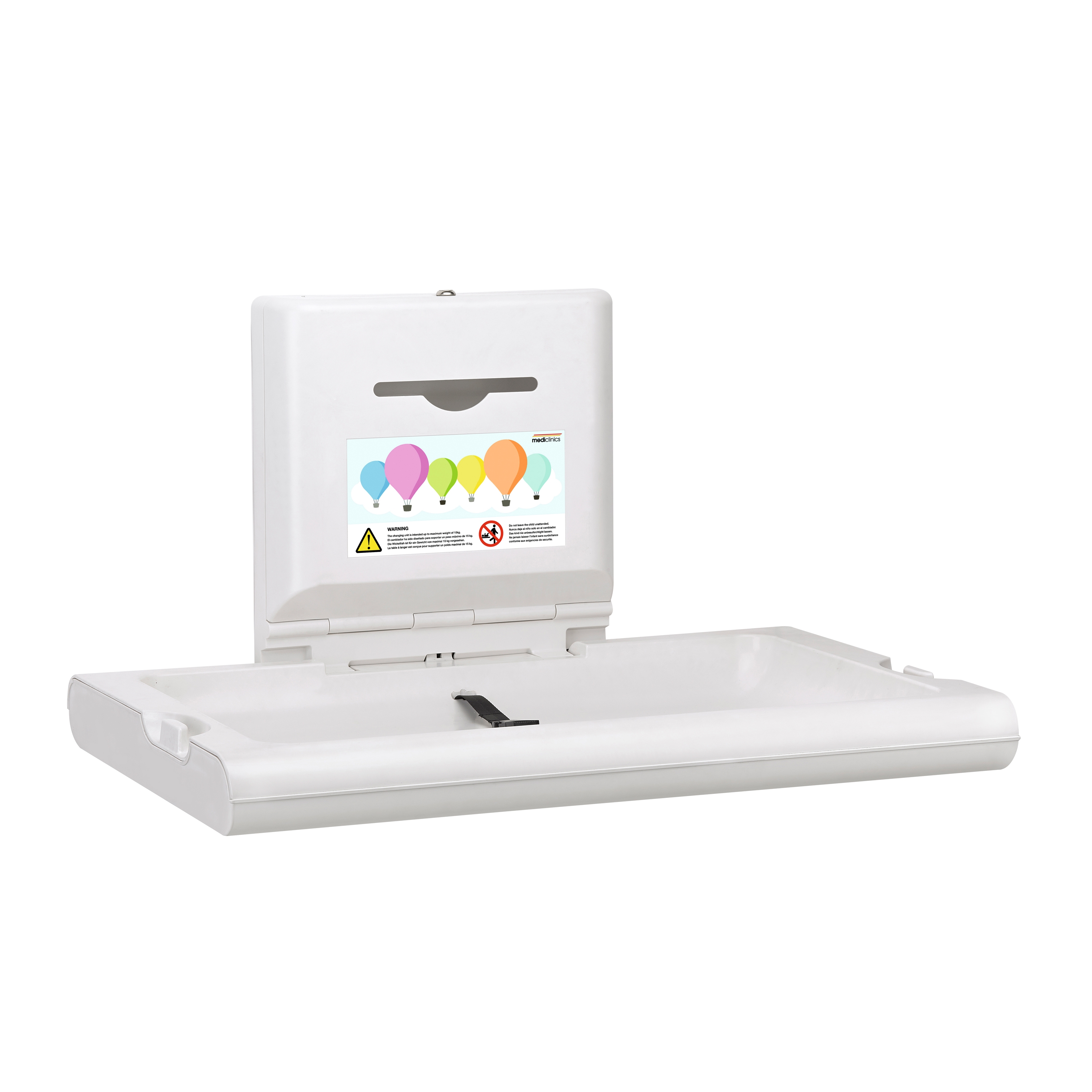 Horizontal baby changing stations with ionizer | BabyMedi  | CP0016H-I white finish